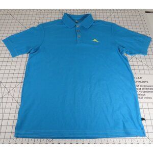 Tommy Bahama Supima Cotton Polo Shirt Teal / Blue Yellow Men's Size Medium